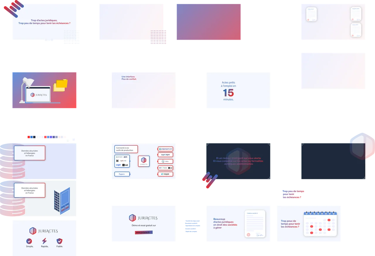 Storyboard Juriactes : scènes et éléments graphiques