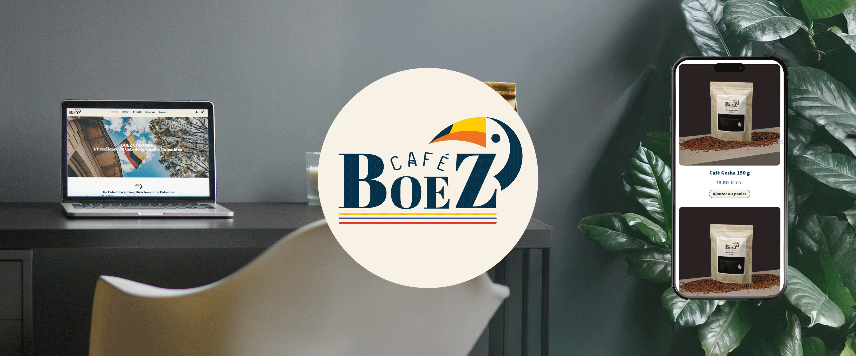 Triptyque Instagram Café Boez Panoramique complet