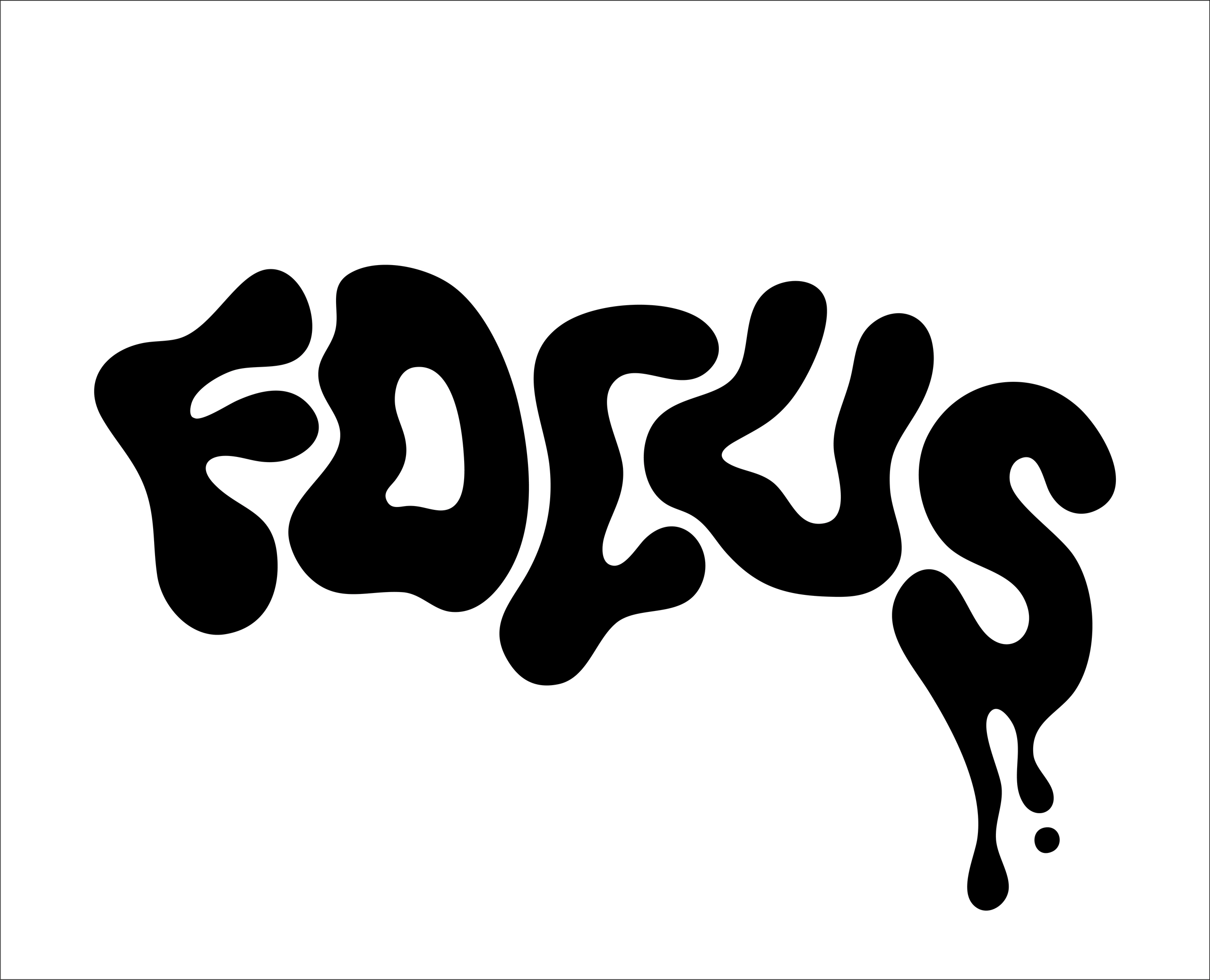 Lettrage Focus original, noir sur blanc